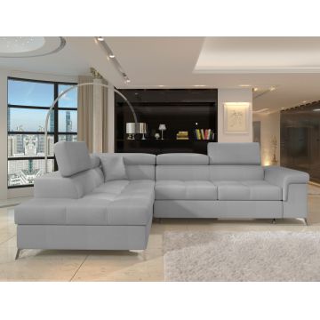 Coltar extensibil stanga 4 locuri ELTAP, ERI-39, Eridano, 275x202x88 cm, lemn/poliester, gri deschis