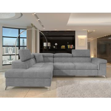 Coltar extensibil stanga 4 locuri ELTAP, LT-03MAN, Eridano, 275x202x88 cm, lemn/poliester, gri deschis