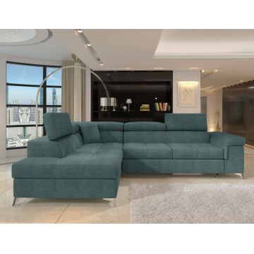 Coltar extensibil stanga 4 locuri ELTAP, LT-38MAN, Eridano, 275x202x88 cm, lemn/poliester, verde