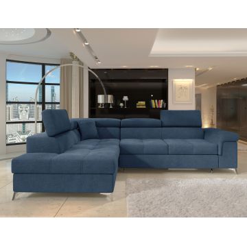 Coltar extensibil stanga 4 locuri ELTAP, LT-40RAQ, Eridano, 275x202x88 cm, lemn/poliester, albastru inchis