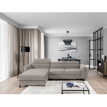 Coltar extensibil stanga 4 locuri ELTAP, Mari-13, Mariall, 288x200x92 cm, lemn/poliester, bej