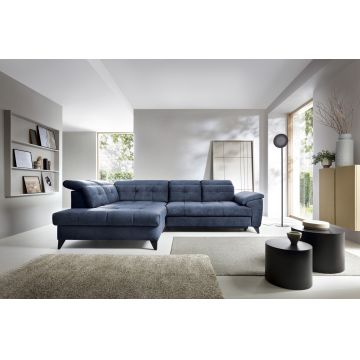 Coltar extensibil stanga 5 locuri ELTAP, LT-40AU, Inferne, 297x210x107 cm, lemn/poliester, albastru