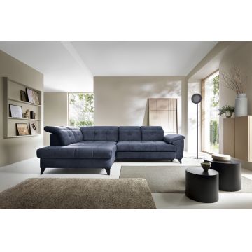 Coltar extensibil stanga 5 locuri ELTAP, LT-40REL, Inferne, 297x210x107 cm, lemn/poliester, albastru