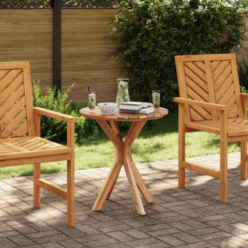 Masă bistro pentru grădină Ø70x75 cm din lemn solid de tec