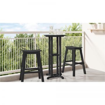 Masă de Bar Neagră 55x55x107 cm HDPE