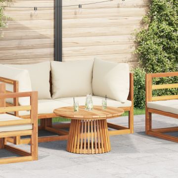 Masă de cafea pentru grădină Ø70x40 cm din lemn solid de tec