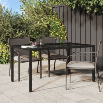 Masă de Dining Neagră 150x90x75 cm Poliratan