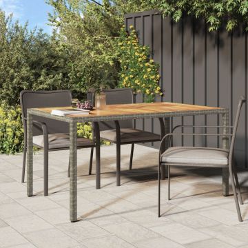 Masă de dining pentru grădină Gri 150x90x75 cm Poliratan
