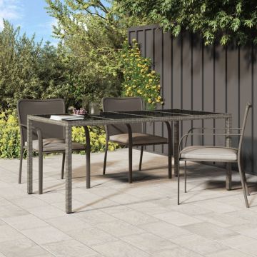 Masă de dining pentru grădină Gri 190x90x75 cm Poliratan