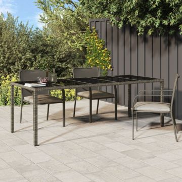 Masă de dining pentru grădină Gri 250x100x75 cm Poliratan