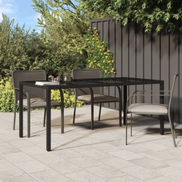 Masă de dining pentru grădină Neagră 190x90x75 cm Poliratan