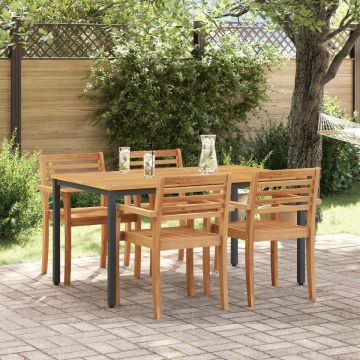 Masă de grădină 150x90x75 cm din lemn masiv de acacia și metal