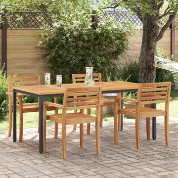 Masă de grădină 180x90x75 cm din lemn solid de acacia și metal