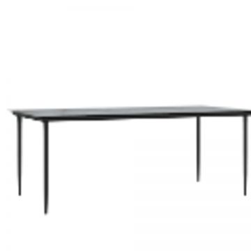 Mese de Exterior Negru Metal Mare Robust Masă de Exterior