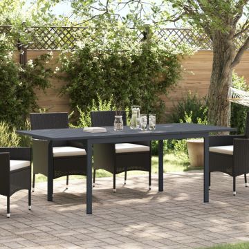Mese Extensibile 2 pcs Gri Închis 210x90x73 cm Oțel, Masă de Grădină Extensibilă Gri Închis (140-210)x90x73 cm Oțel