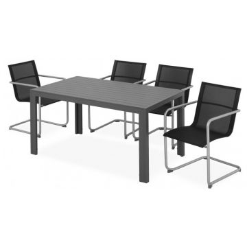 Set 4 scaune si masa HAVEN ESSEN  antracit cu gri