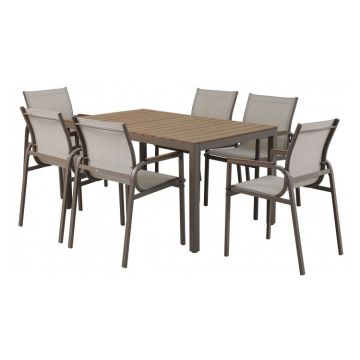 Set masa si 6 scaune PARMA  bej cu natur