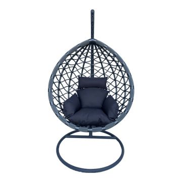 Balansoar Lyere, Pako World, Gri, Ratan, 120x108x195 cm