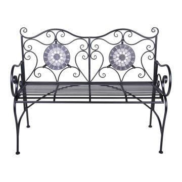 Bancă de grădină neagră din metal Jalua – Garden Pleasure