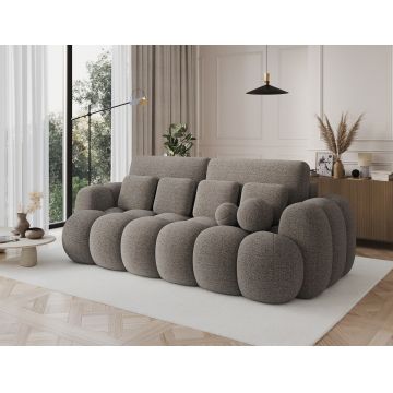 Canapea extensibila 3 locuri ELTAP, Cotonn, 256x119x105 cm, lemn/poliester, maro