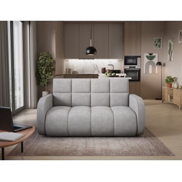 Canapea extensibila 3 locuri ELTAP, Deverio, 154x103x83 cm, lemn/poliester, gri deschis