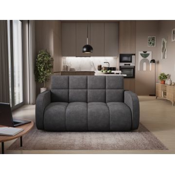 Canapea extensibila 3 locuri ELTAP, Deverio, 154x103x83 cm, lemn/poliester, gri inchis