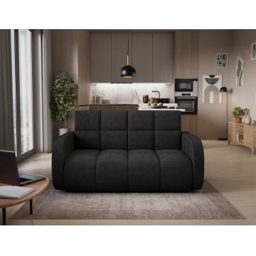 Canapea extensibila 3 locuri ELTAP, Deverio, 154x103x83 cm, lemn/poliester, negru