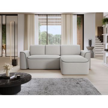 Coltar dreapta 4 locuri ELTAP, Ume, 287x190x88 cm, lemn/poliester, gri deschis/gri inchis