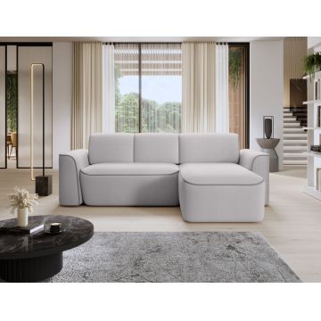 Coltar dreapta 4 locuri ELTAP, Ume, 287x190x88 cm, lemn/poliester, gri deschis/gri