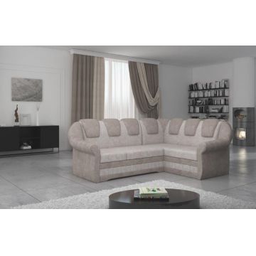 Coltar extensibil dreapta 3 locuri ELTAP, LII-022, Lord II, 243x195x112 cm, lemn/poliester, bej deschis/bej