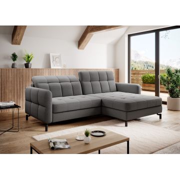 Coltar extensibil dreapta 3 locuri ELTAP, Lore-20, Lorelle, 225x160x105 cm, lemn/poliester, gri