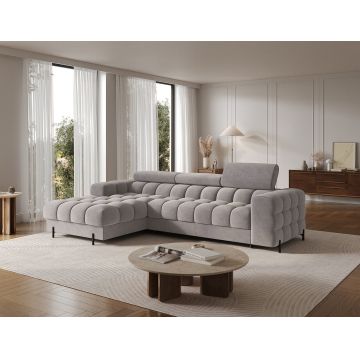 Coltar extensibil dreapta 3 locuri ELTAP, LT-04AU, Felro, 285x181x93 cm, lemn/poliester, gri