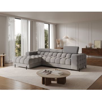 Coltar extensibil dreapta 3 locuri ELTAP, LT-04SO, Felro, 285x181x93 cm, lemn/poliester, gri inchis