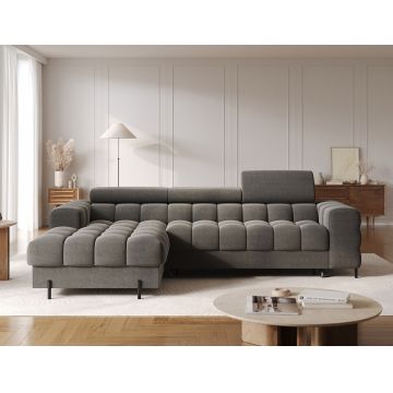 Coltar extensibil dreapta 3 locuri ELTAP, LT-06SO, Felro, 285x181x93 cm, lemn/poliester, gri inchis