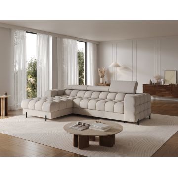 Coltar extensibil dreapta 3 locuri ELTAP, LT-18ROY, Felro, 285x181x93 cm, lemn/poliester, bej