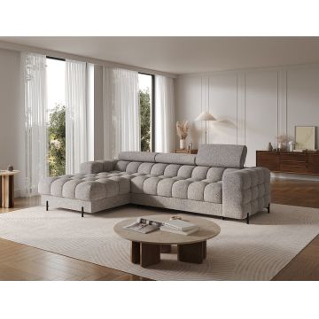 Coltar extensibil dreapta 3 locuri ELTAP, LT-20PEL, Felro, 285x181x93 cm, lemn/poliester, gri