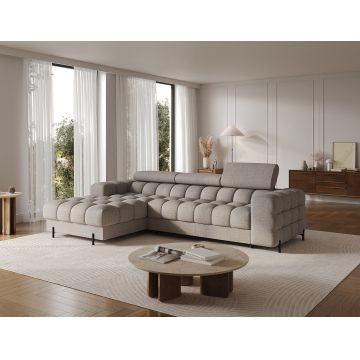 Coltar extensibil dreapta 3 locuri ELTAP, LT-20ROY, Felro, 285x181x93 cm, lemn/poliester, bej