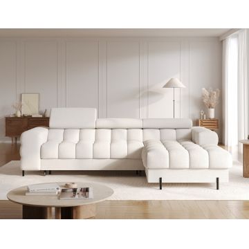 Coltar extensibil dreapta 3 locuri ELTAP, RT-01AMO, Felro, 285x181x93 cm, lemn/poliester, alb