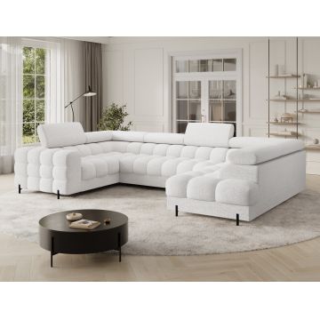 Coltar extensibil dreapta 3 locuri ELTAP, RT-01ROY, Fectory, 346x205x93 cm, lemn/poliester, alb