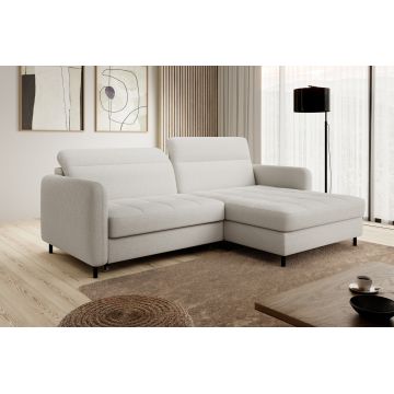 Coltar extensibil dreapta 3 locuri ELTAP, RT-01ROY, Gomsi, 228x165x100 cm, lemn/poliester, alb