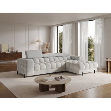 Coltar extensibil dreapta 3 locuri ELTAP, RT-03ROY, Felro, 285x181x93 cm, lemn/poliester, gri deschis