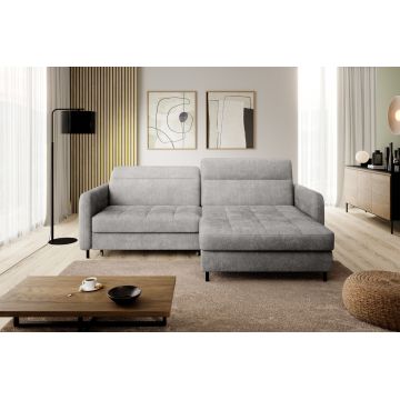 Coltar extensibil dreapta 3 locuri ELTAP, RT-03TOU, Gomsi, 228x165x100 cm, lemn/poliester, gri
