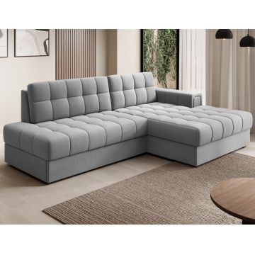 Coltar extensibil dreapta 3 locuri ELTAP, RT-04SO, Blezalt, 240x150x82 cm, lemn/poliester, gri deschis