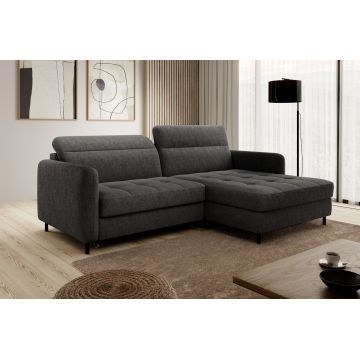 Coltar extensibil dreapta 3 locuri ELTAP, RT-05RAQ, Gomsi, 228x165x100 cm, lemn/poliester, gri inchis
