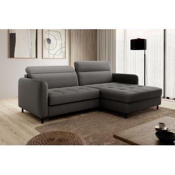 Coltar extensibil dreapta 3 locuri ELTAP, RT-06MAN, Gomsi, 228x165x100 cm, lemn/poliester, gri inchis