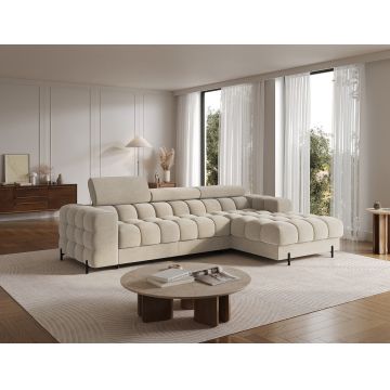 Coltar extensibil dreapta 3 locuri ELTAP, RT-18AU, Felro, 285x181x93 cm, lemn/poliester, bej inchis