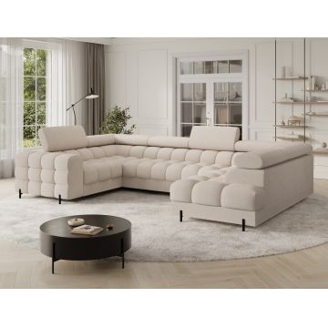 Coltar extensibil dreapta 3 locuri ELTAP, RT-18CAL, Fectory, 346x205x93 cm, lemn/poliester, bej deschis