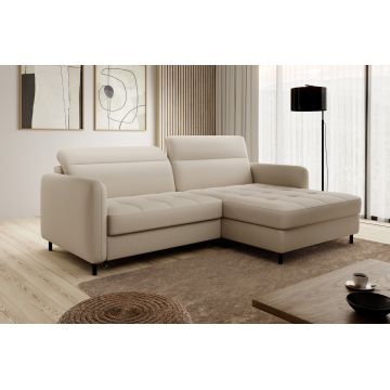 Coltar extensibil dreapta 3 locuri ELTAP, RT-18MAN, Gomsi, 228x165x100 cm, lemn/poliester, bej deschis