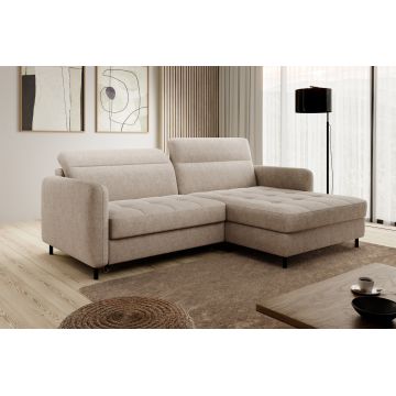 Coltar extensibil dreapta 3 locuri ELTAP, RT-18RAQ, Gomsi, 228x165x100 cm, lemn/poliester, bej