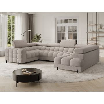 Coltar extensibil dreapta 3 locuri ELTAP, RT-18ROY, Fectory, 346x205x93 cm, lemn/poliester, bej deschis